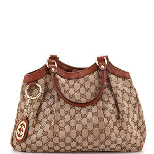 Gucci Sukey Tote Gg Canvas With Leather #240435G86B